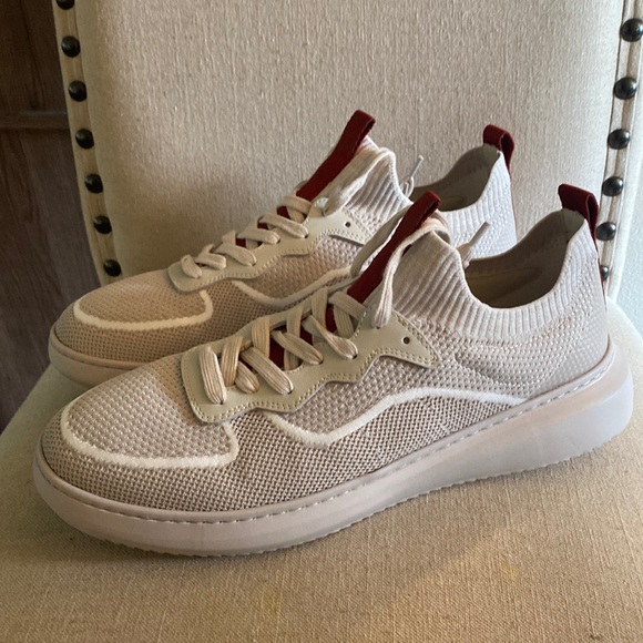 Greats Brooklyn Men’s Knit Sneakers Cream Tan Size 12 - Picture 1 of 12